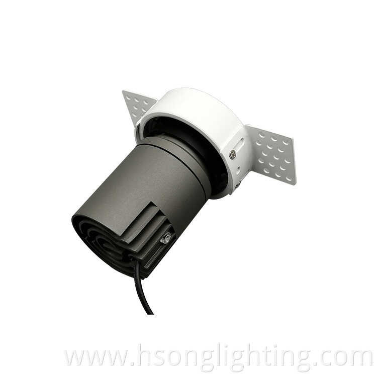 Anti glare trimless recessed cob led downlights dimming downlight CRI90 12w full watt for Indoor Lighting